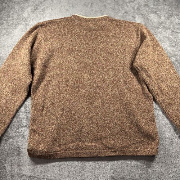 Woolrich Men Sweater Fisherman Preppy Crewneck Red Rock Heather Brown XL I140 - Picture 4 of 9